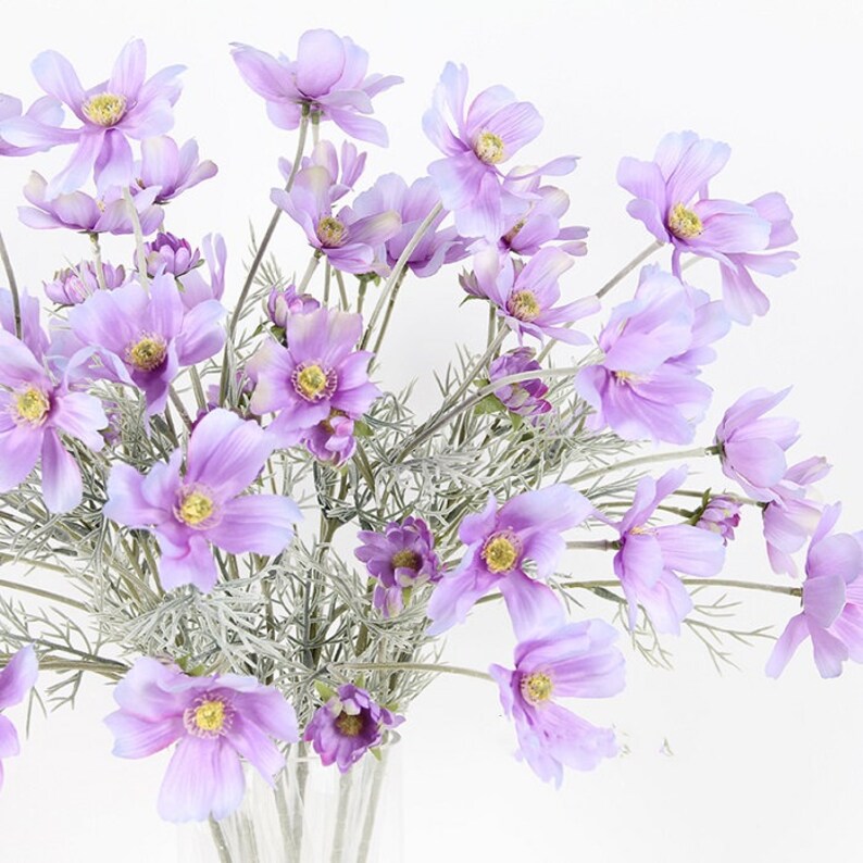 Luxury Silk Flower Silk Cosmos Stem in Light Purple 24 Etsy