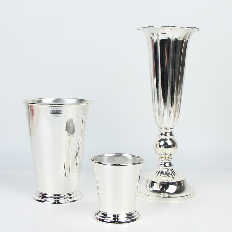 Luxury Modern Vase Ice Bucket Style Vase in Silver Etsy