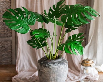 Artificial Faux Real Touch Turtle Leaf Stem Bunch