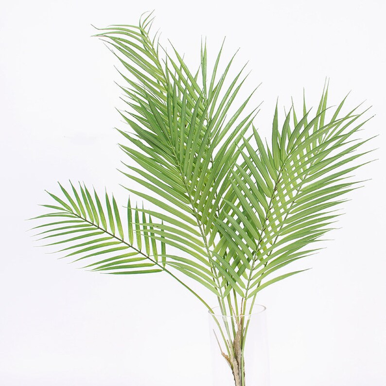Artificial Palm Leaf Stems 33 Tall Etsy