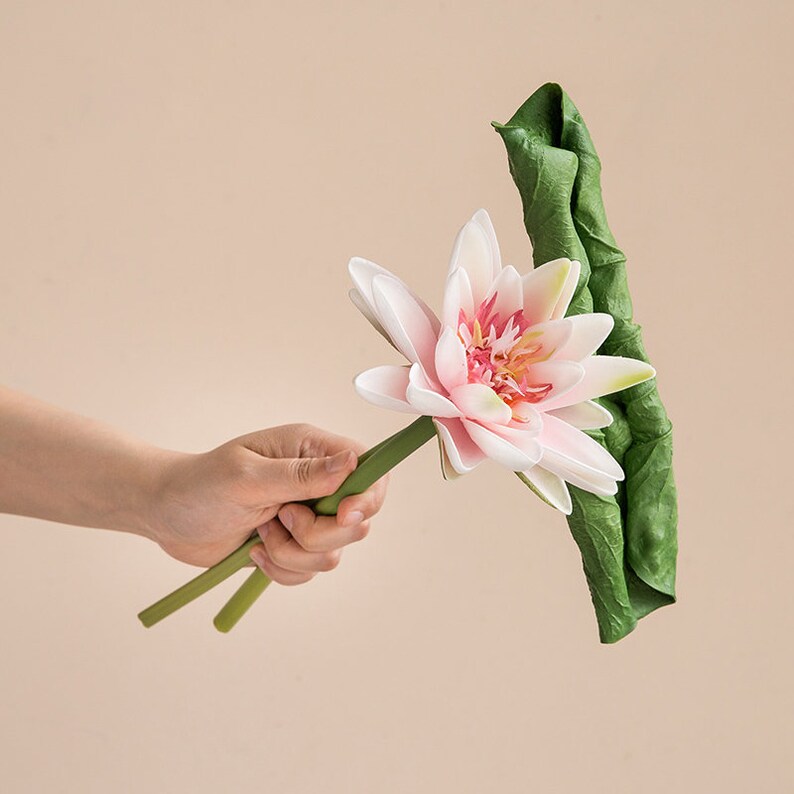 Artificial Lotus Flower Stem 12 Tall Etsy