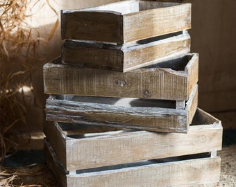 Rectangular Solid Wood Crates