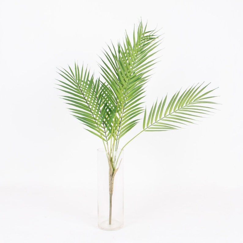 Artificial Palm Leaf Stems 33 Tall Etsy