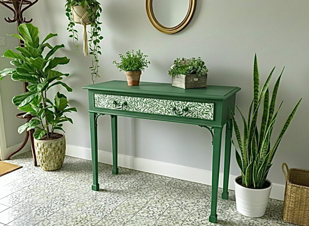Console Table William Morris Inspired Emerald Green - Etsy UK