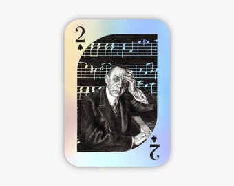Sticker: Rachmaninoff Playing Card (Pearlescent)