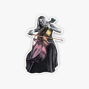 Sticker : Mini Holo Jackie violoncelliste