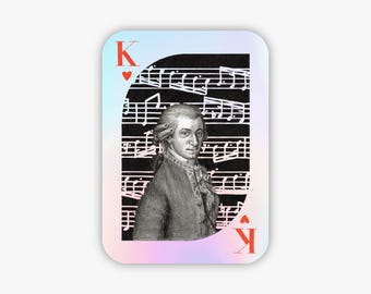 Sticker: Mozart Playing Card (Pearlescent)