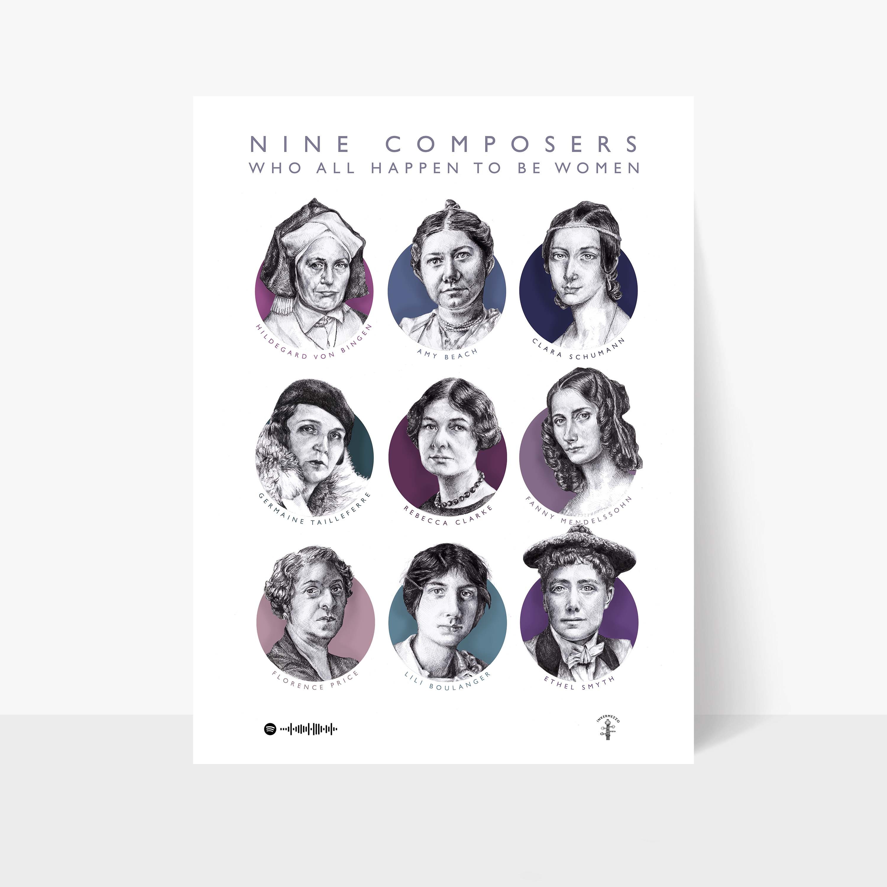 Classroom Poster: Nine Composers (who all happen to be women)