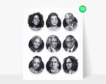 Art Print: Nine Composers (who all happen to be Black) *Profits Donated