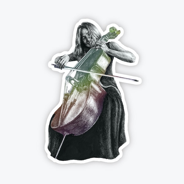 Sticker: Mini Holo Jackie Cellist