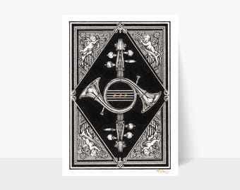 Art Print: Playing Card (with Gold Embellishment)
