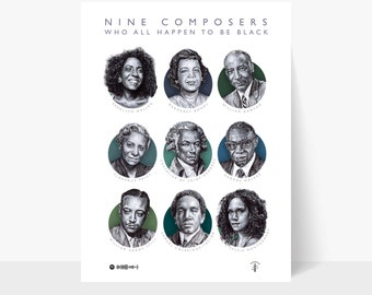 Classroom Poster: Nine Composers (who all happen to be Black) *Profits Donated