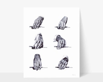 Art Print: Cello Bow Holds