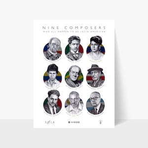 Classroom Poster: Nine Composers (who all happen to be Latin-American) *Profits Donated