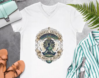 Camiseta de yoga "Crecimiento Consciente", Mandala del Árbol Celestial de la Vida (Unisex S-XL)