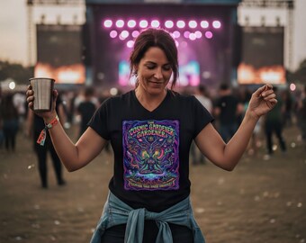 Camiseta Cosmic Gardener: Arte visionario y diseño espiritual - Estilo festivalero
