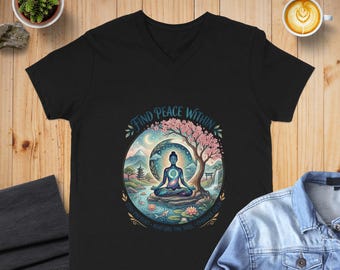 Camiseta de yoga para meditación, top zen Loto Cósmico, estampado de paisaje japonés
