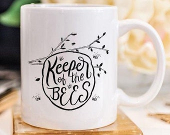 Keeper Of The Bees - Tasse à café en céramique 11 oz ou 15 oz Bee Keeper Gift Save the Honey Bees