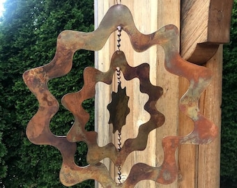 Metal Sun Garden Ornament - Copper color Yard Decor Hanging Yard Art Gift
