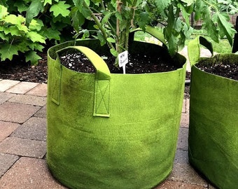 10 Gallon Green or Black Fabric Grow Bag - Breathable Planter Pot for Patio Gardening