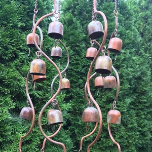 24 Bells Fairy Garden Art Chime Hanging Yard Art Copper Color Metal Wind Chime Garden Gift image 2