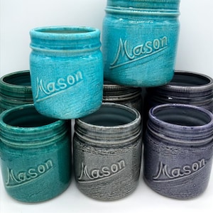 Ceramic Mason Jar Planter: Rustic Farmhouse Style, Kitchen Herb Pot
