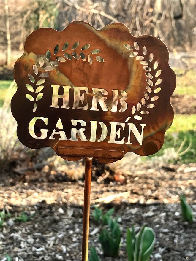 Metal Herb Garden Marker Stake Sign Copper Color Garden Label Etsy
