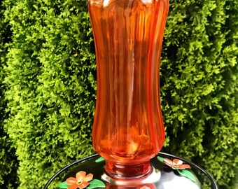 Vintage inspired ORIOLE Feeder -  Orange Glass - Medium 16oz bird feeder