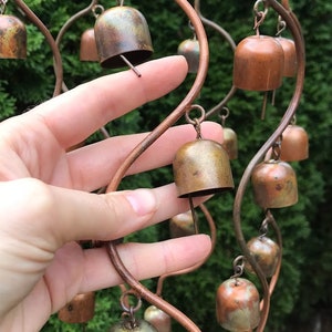 24 Bells Fairy Garden Art Chime Hanging Yard Art Copper Color Metal Wind Chime Garden Gift image 4