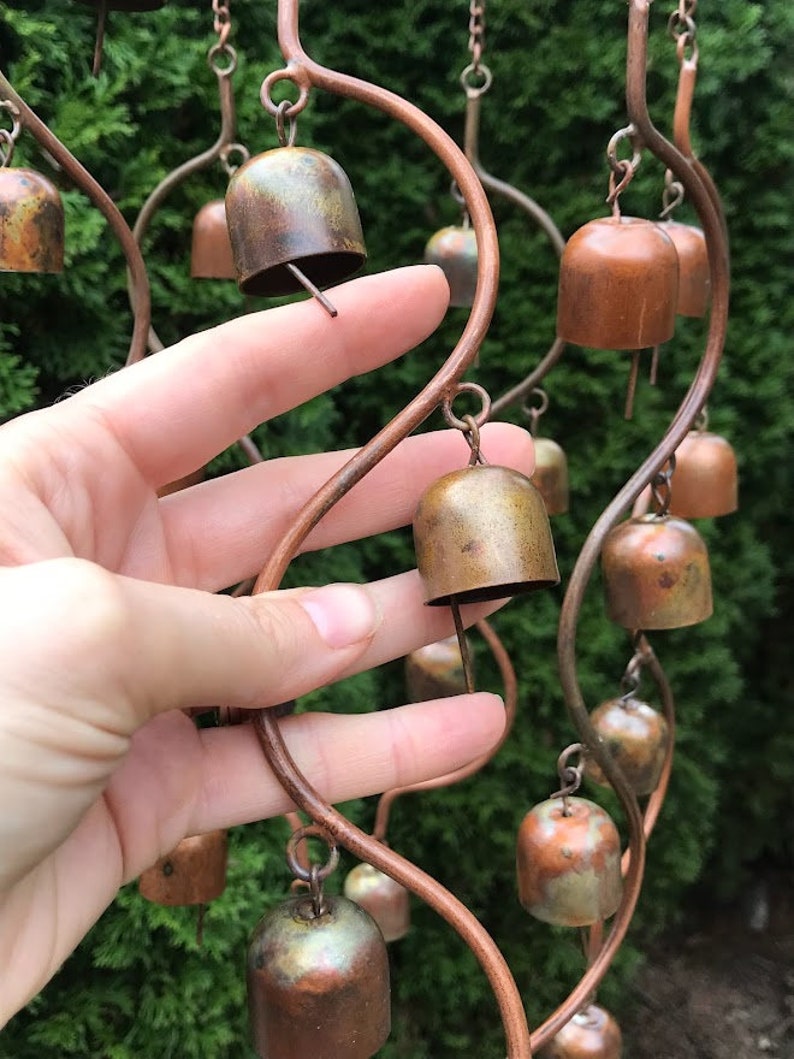 24 Bells Fairy Garden Art Chime Hanging Yard Art Copper Color Metal Wind Chime Garden Gift image 4