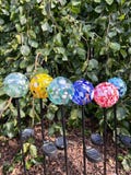 Hand Blown Art Glass Garden Light: Solar Garden Decor