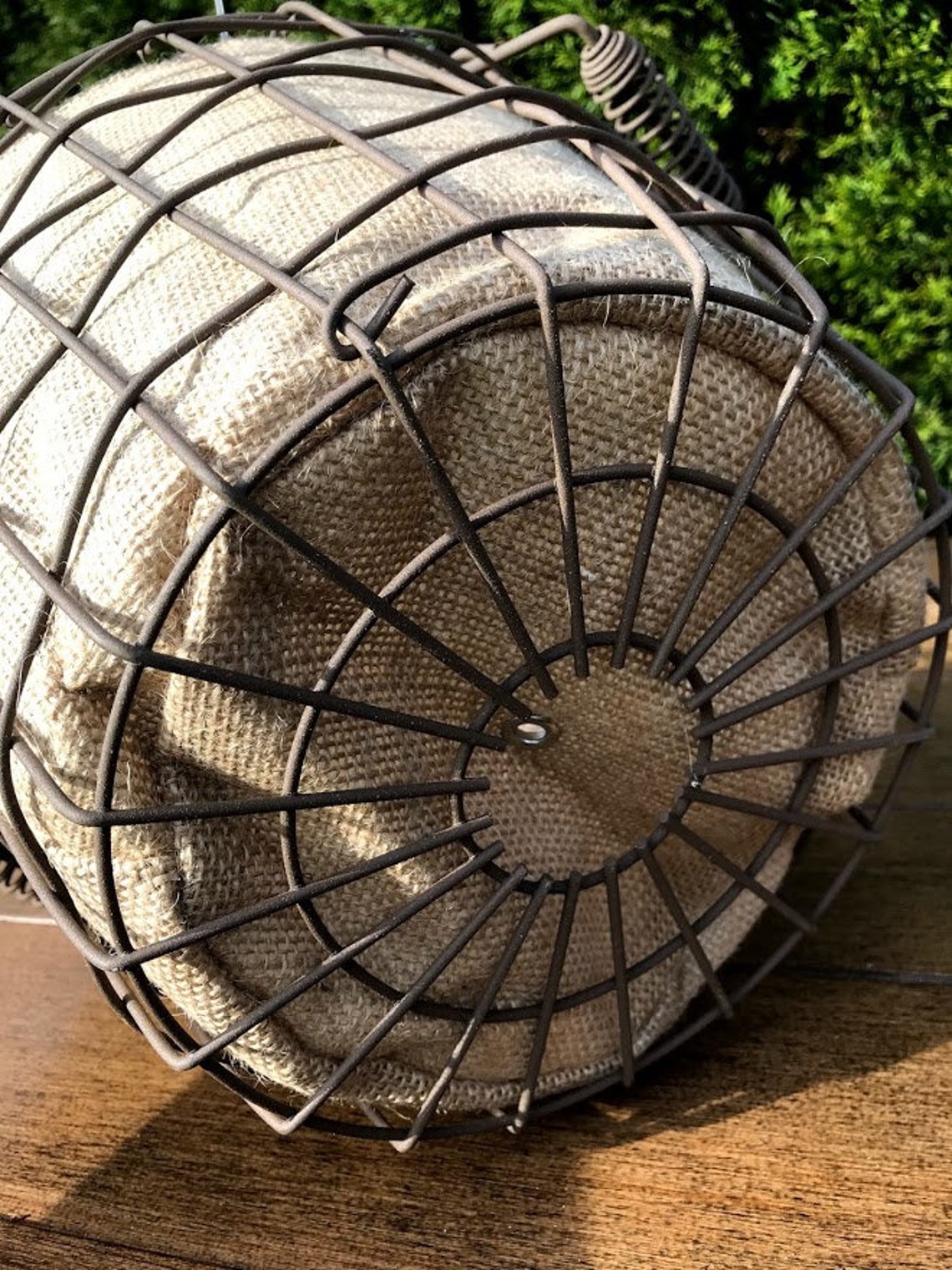 Bushel Basket Planters Farmhouse Burlap & Wire Rustic Bushel Etsy