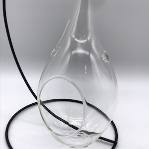 Maceta colgante de cristal con forma de gota de lluvia y soporte para plantas de aire - Suculentas Tillandsia, fácil cuidado, para plantas de poca luz. Terrario. imagen 4
