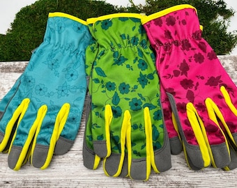 Floral Gardening Gloves Women's Work Gloves Synthetic Leather Palm - Garden Gift