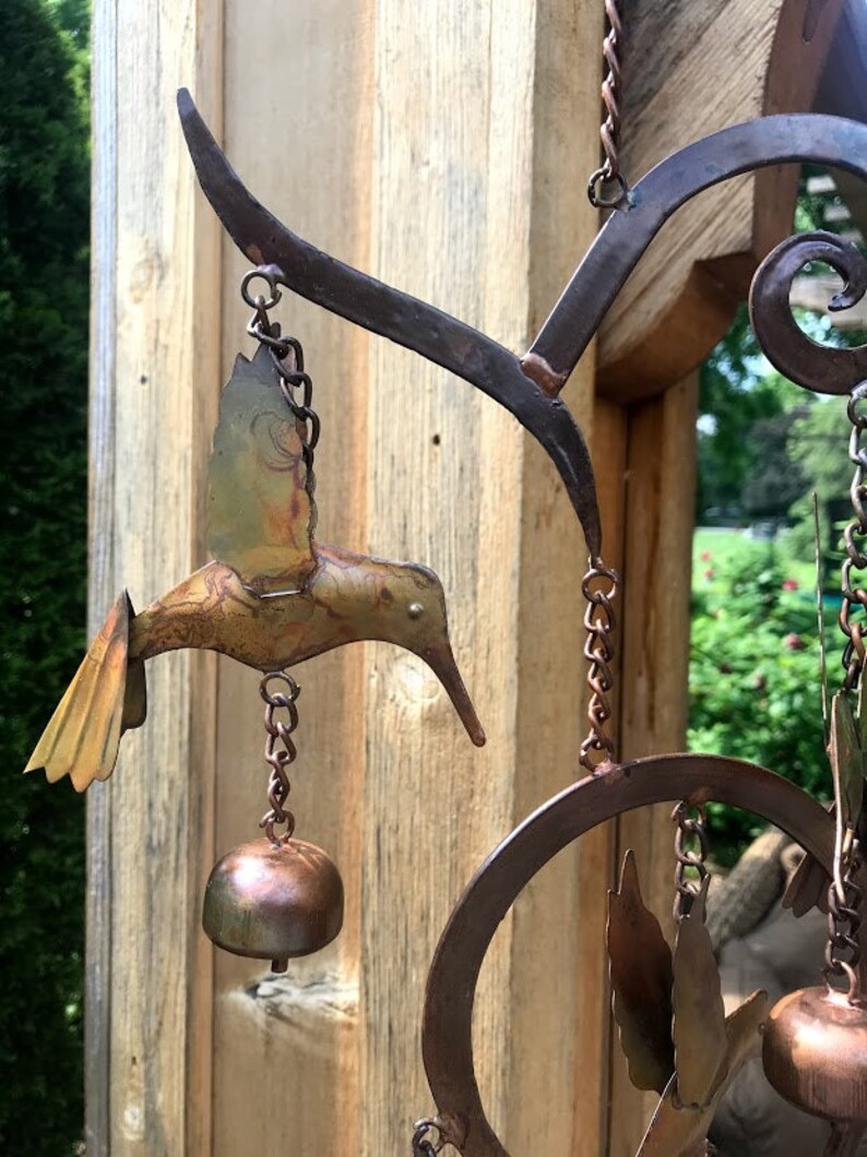 Hummingbird Highland Garden Art Windchime Hanging Yard Art Etsy