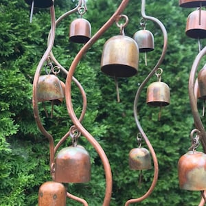 24 Bells Fairy Garden Art Chime Hanging Yard Art Copper Color Metal Wind Chime Garden Gift image 3