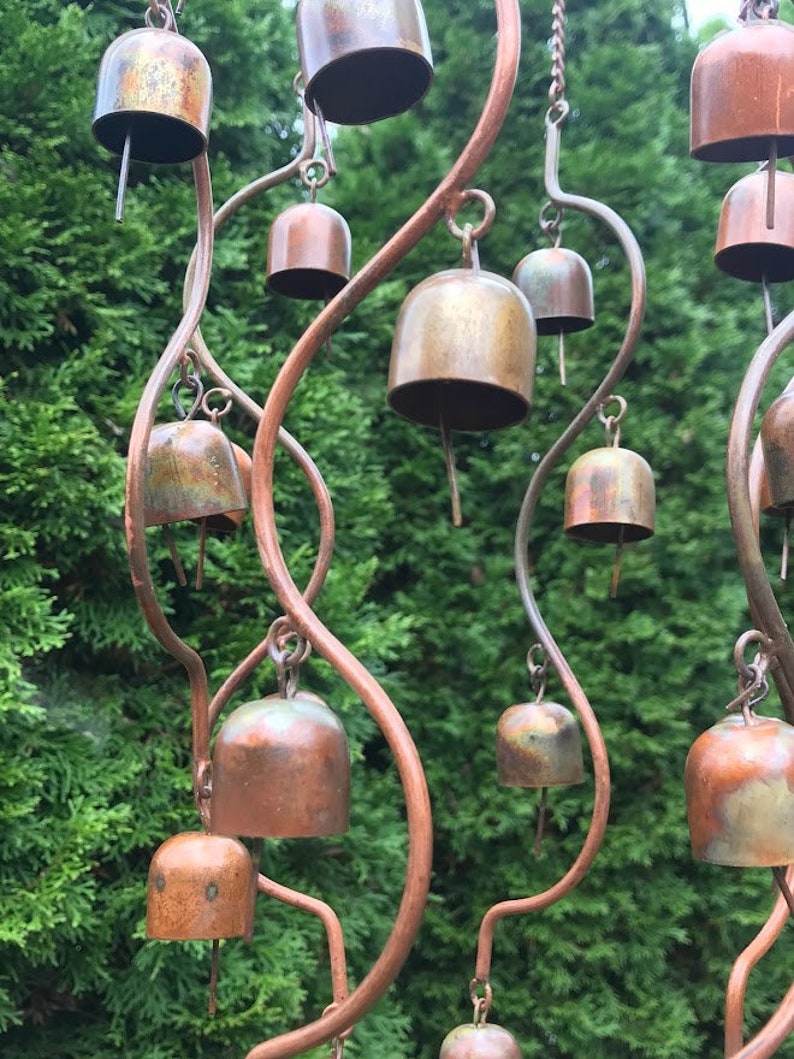 24 Bells Fairy Garden Art Chime Hanging Yard Art Copper Color Metal Wind Chime Garden Gift image 3