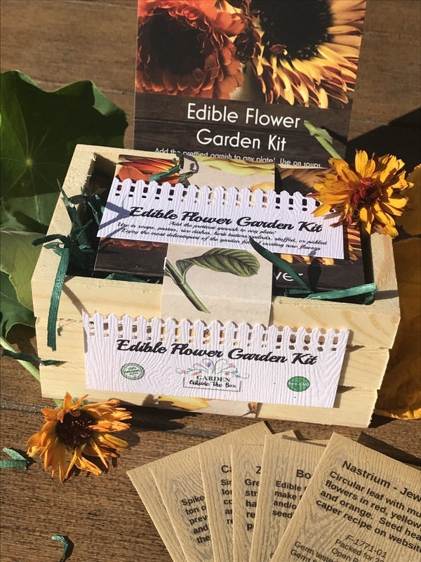 Edible Flower Garden Seed Kit 100% USDA Organic Custom | Etsy