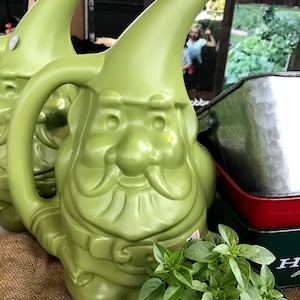 Adorably FUN Gnome Watering Can - Indoor or Outdoor 1.5 gallon GREEN - Unique Garden Gift