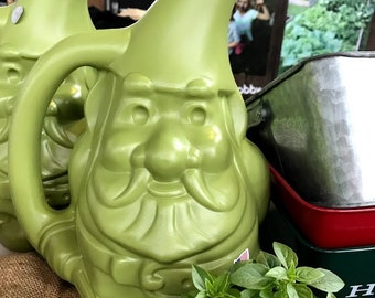 Adorably FUN Gnome Watering Can - Indoor or Outdoor 1.5 gallon GREEN - Unique Garden Gift