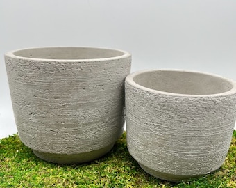 Modern Concrete Stone Planters - 4" 5"- Minimalistic Small Pot for succulents cacti herbs Indoor plants