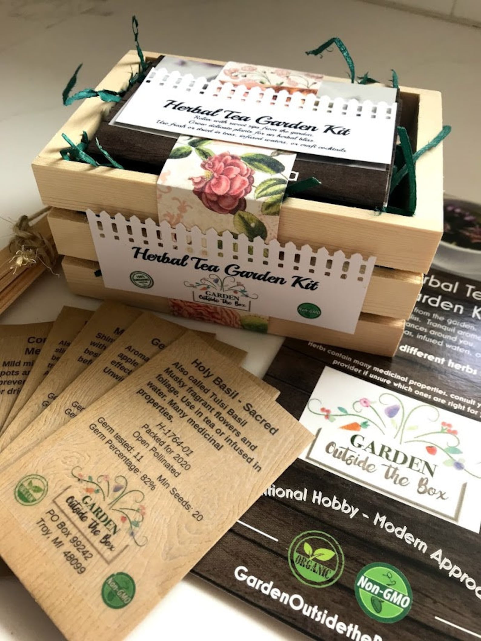 Herbal Tea Garden Kit 100 Organic Custom Garden Seeds Etsy