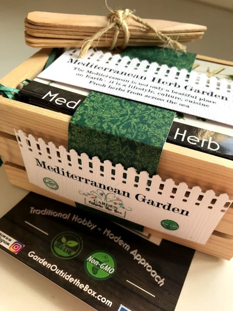 Mediterranean Herb Garden Collection Organic Garden Seeds Fun Easy Specialty Garden Grow Kit Unique Gardening Gift Set Zatar image 2