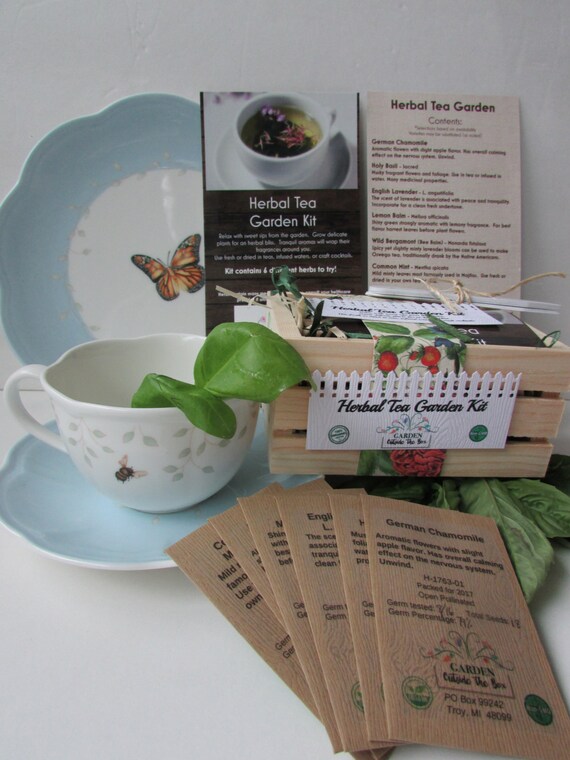 Herbal Tea Garden Kit 100 Organic Custom Garden Seeds Etsy