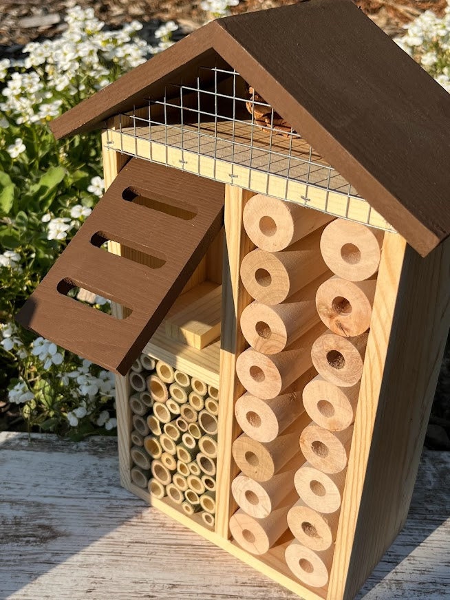 Premium Photo | Mason Bee Habitat Solitary Nesting - View #4