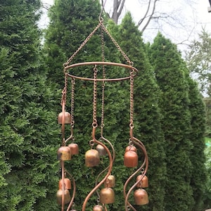 24 Bells Fairy Garden Art Chime Hanging Yard Art Copper Color Metal Wind Chime Garden Gift image 6