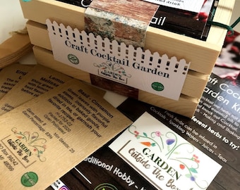 Craft Cocktail Herb Garden Collection - 100% USDA Organic - Herb Seeds - Fun & Easy Specialty Garden - Unique Gardening Gift Set - Beginner