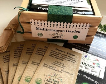 Mediterranean Herb Garden Collection - Organic Garden Seeds - Fun Easy Specialty Garden Grow Kit - Unique Gardening Gift Set Zatar