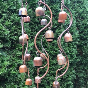 24 Bells Fairy Garden Art Chime Hanging Yard Art Copper Color Metal Wind Chime Garden Gift image 5