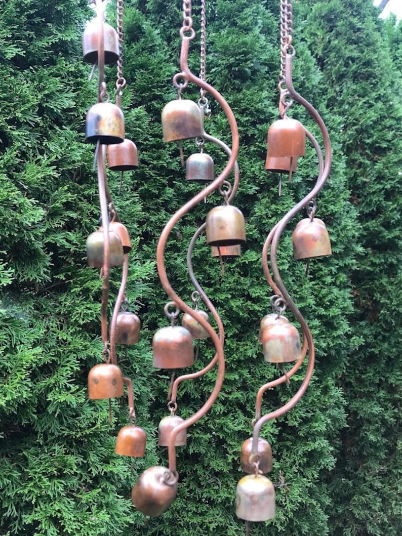 24 Bells Fairy Garden Art Chime Hanging Yard Art Copper Color Metal Wind Chime Garden Gift image 5